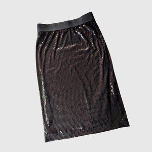 Karen Kane Black Sequin Pencil Skirt. Small